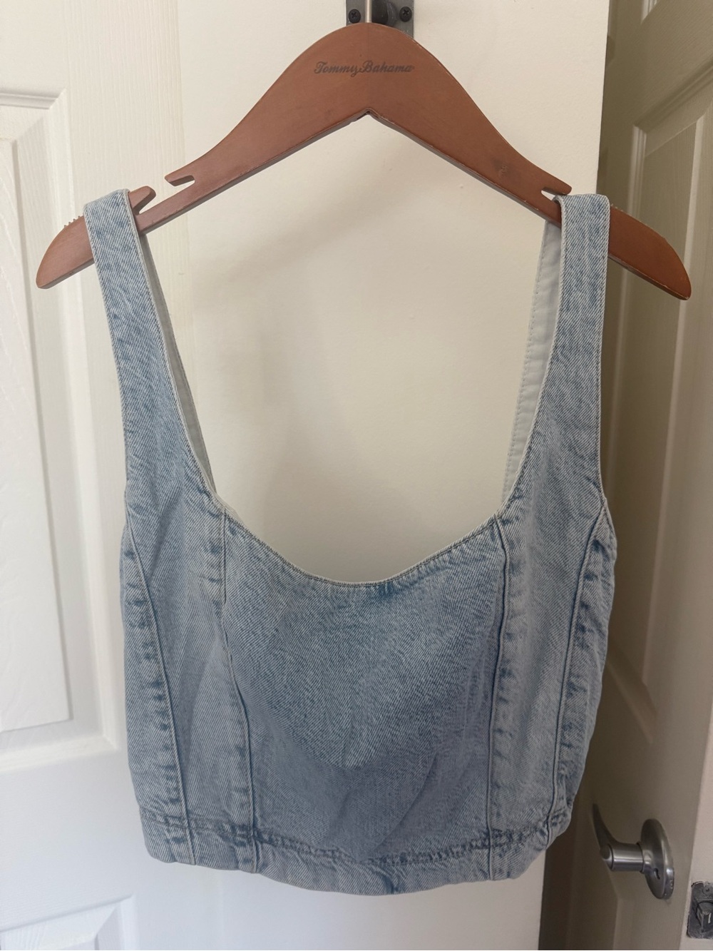 Aeropostale Light Blue Denim Crop Tank